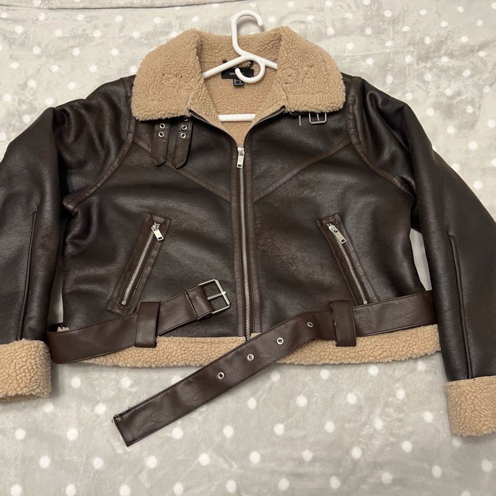 Forever 21 Brown faux leather jacket